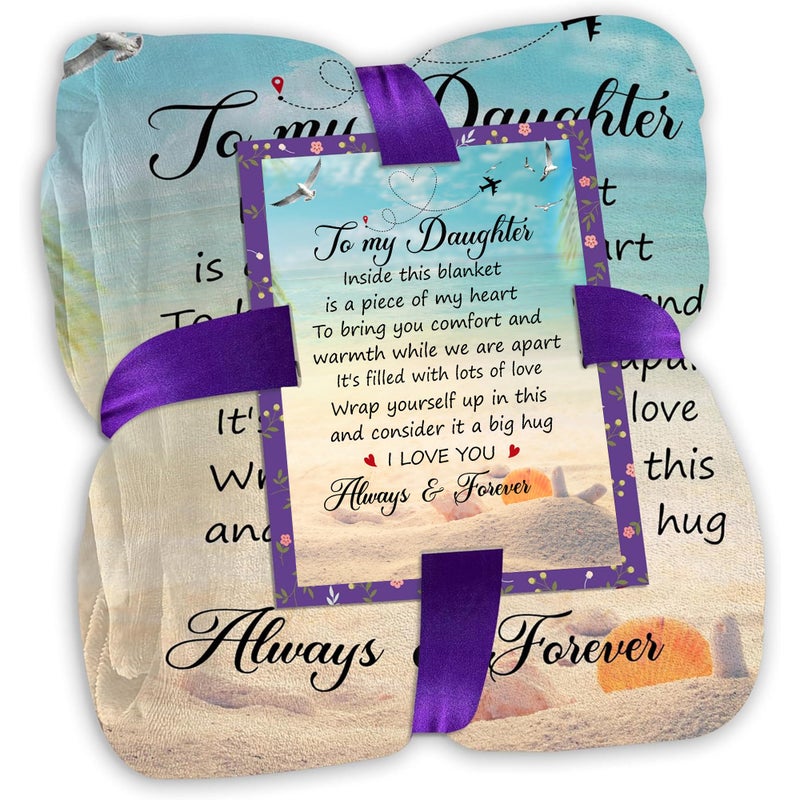 Fastpeace Daughter Gifts from Mom and Dad â€“ to My Daughter Blanket, Thoughtful Mothers Day, Birthday, or Graduation Gift, Best Gift Idea for Her, Soft and Cozy Throw Blanket 50x60 Inches - Image 1