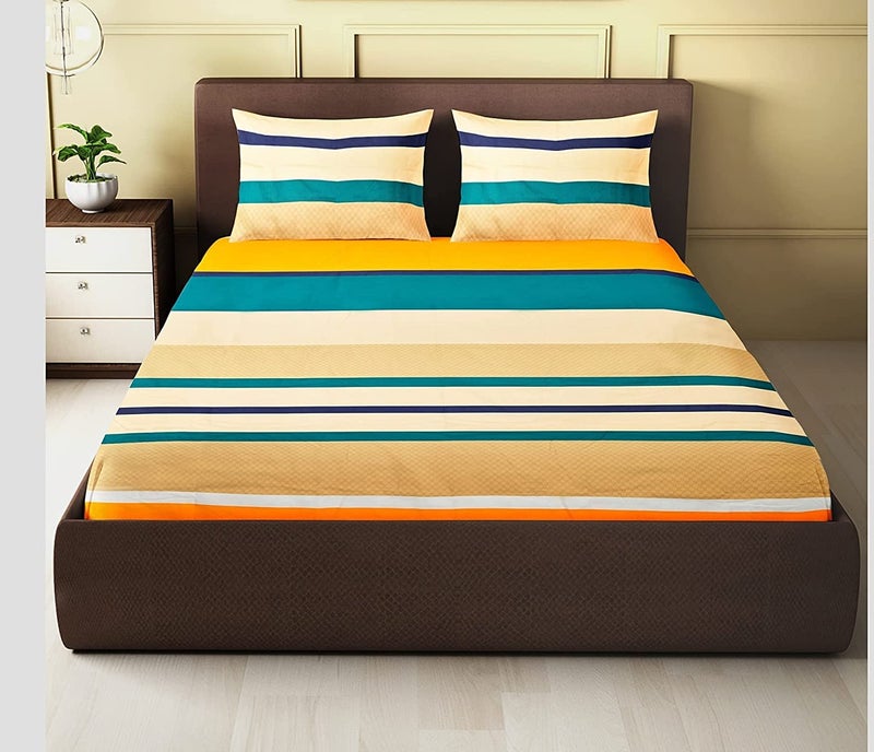 UmI. Umi Super Soft Brushed Microfiber Cotton 144 TC Double Bedsheet With 2 Pillow CoversBedsheet 90X100Inches Pillow Cover 17X27CmMulticolour - Image 1