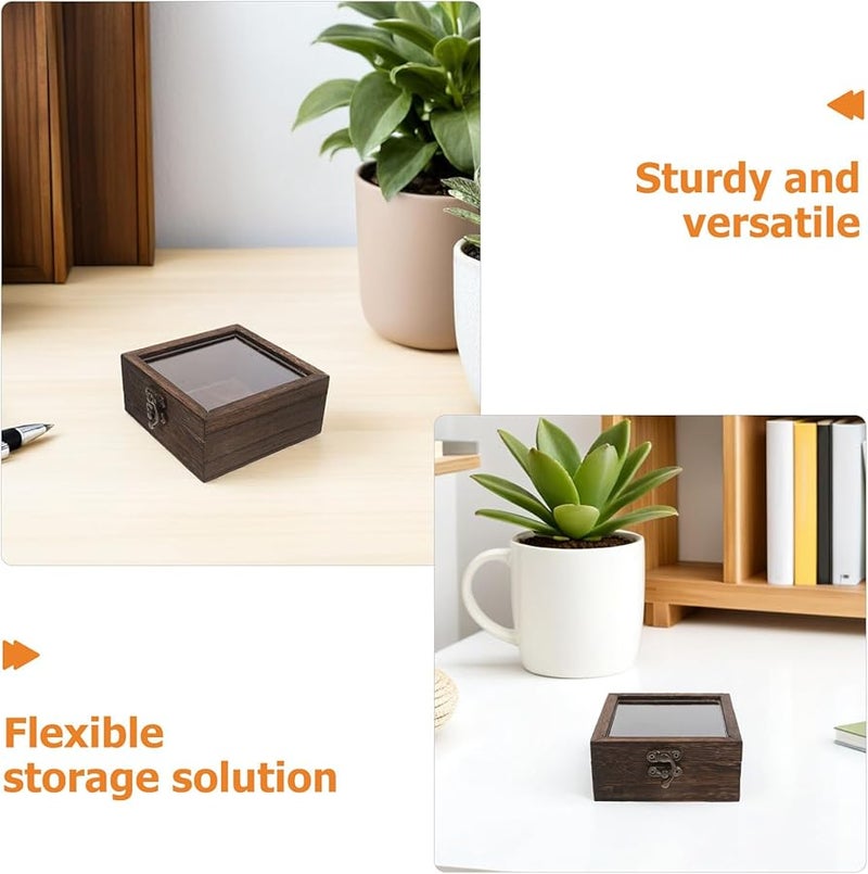 إطار صندوق الظل الخشبي 3.93 × 3.93 × 1.97 بوصة مع غطاء لحالات العرض لباقات التخرج والفراشات - Image 4