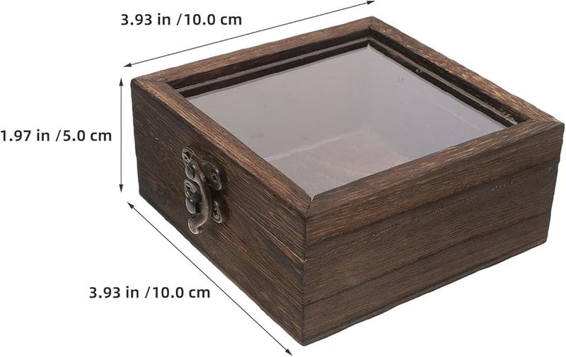 إطار صندوق الظل الخشبي 3.93 × 3.93 × 1.97 بوصة مع غطاء لحالات العرض لباقات التخرج والفراشات - Image 5