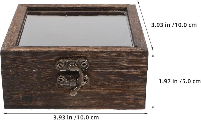 إطار صندوق الظل الخشبي 3.93 × 3.93 × 1.97 بوصة مع غطاء لحالات العرض لباقات التخرج والفراشات - Image 3