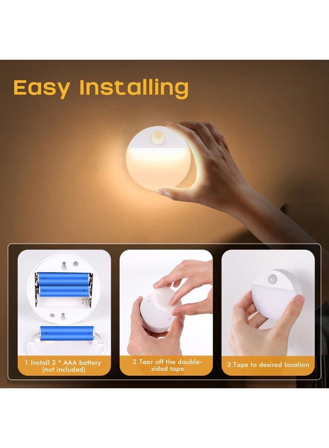Guankai 8 Pack Motion Sensor Stair Light for Indoor, Battery Operated Night Lights, Led Stick On Puck Lighting Closet Lamp, Motion Activated Lamps for Step, Cabinet, Hallway, Bathroom - Image 5