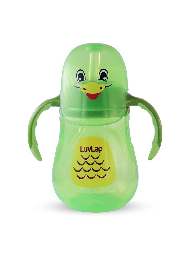 Luvlap Clever Frog Sipper for Infant/Toddler 280ml, Anti-Spill Sippy Cup with Soft Silicone Straw BPA Free, 12m+ (Green) - Image 1