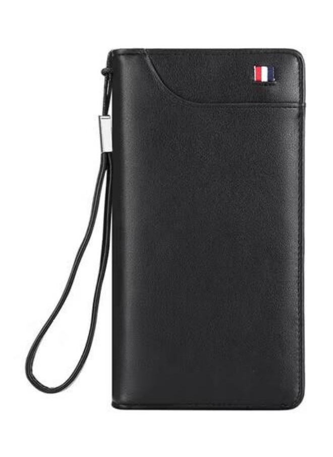 Generic - Leather Wallet for Men with zipper,  Casual Business Man Wallet with Separate ID Card window Cartera, Large Capacity Organizer Accordion Wallet (black) - Image 1