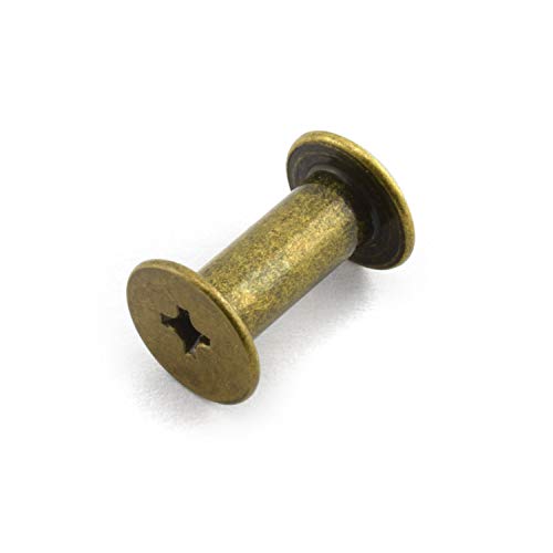 LQ Industrial 50pcs Chicago Screw Cross Head Phillips Drive Binding Screws Rivet Book Binding DIY Leather Craft Assembly Bolt 5x10mm Bronze - Image 3