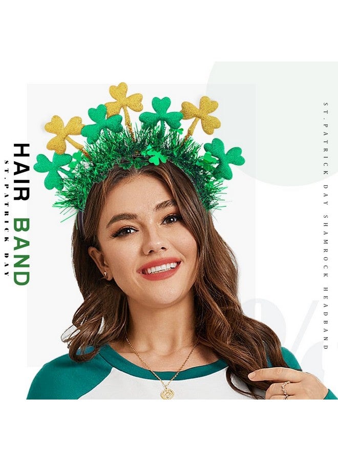 Foyte St. Patrick'S Day Shamrock Headband Clover Irish Day Hairband Tinsel Green Headpiece Hair Accessories Women For Party Cosplay Costumes - Image 3