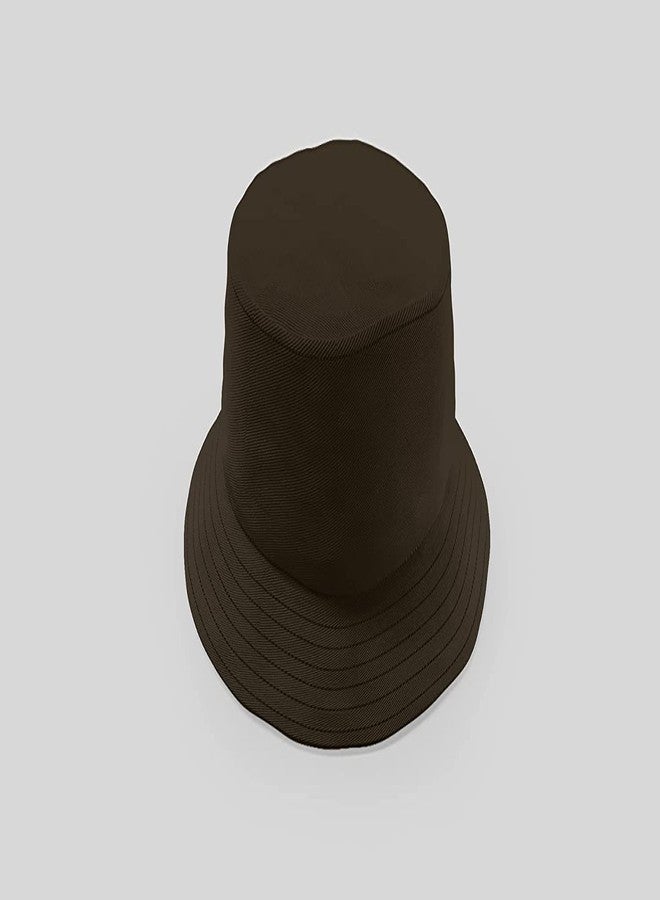 PrimeBox Unisex 100% Cotton Foldable Bucket Beach Sun Hat for Men Women Hat (Brown) - Image 3