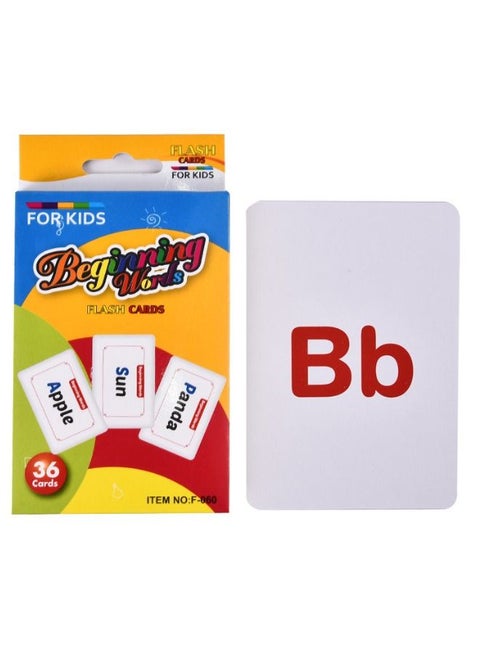 36-Piece Early Education Enlightenment Flash Cards, Words Recognition Double Sided Card, Puzzle Early Education Fun Cards, Educational Learning Toys for 1-6 Year Old Kids (Words)