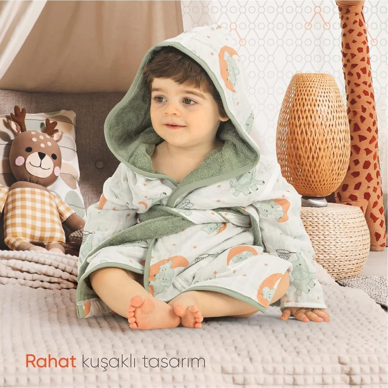Gezenbebe Hero Patterned Muslin & Towel Baby Child Bathrobe Koala