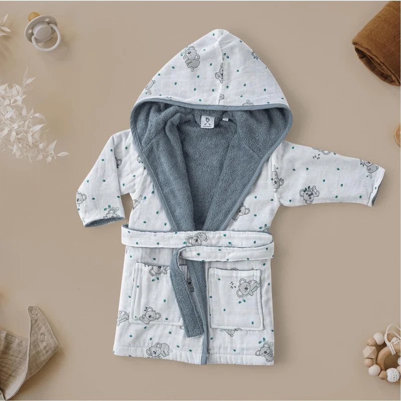 Gezenbebe Hero Patterned Muslin & Towel Baby Child Bathrobe Koala