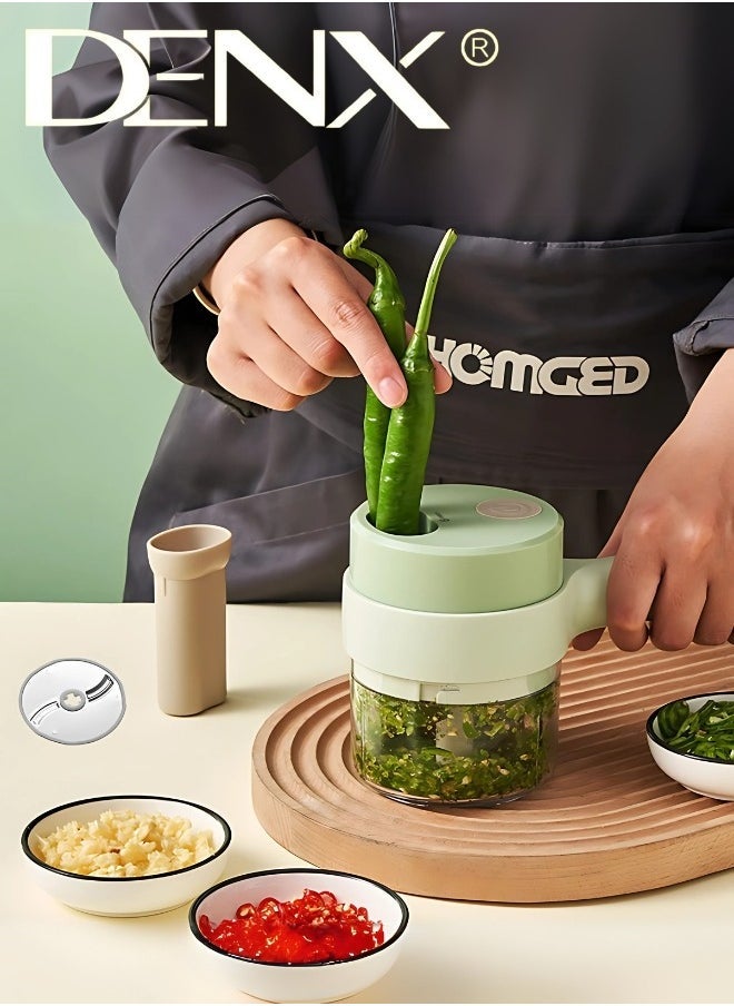 Denx Vegetable Chopper, Portable Electric Grinder, Rechargeable & Wireless Multi-Purpose Chopper For Vegetables, Spices, Fruits, Herbs & More – Onion Cutter, Ginger Crusher, Peeler – Convenient & Fast Operation - Image 4