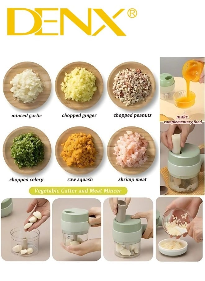 Denx Vegetable Chopper, Portable Electric Grinder, Rechargeable & Wireless Multi-Purpose Chopper For Vegetables, Spices, Fruits, Herbs & More – Onion Cutter, Ginger Crusher, Peeler – Convenient & Fast Operation - Image 3