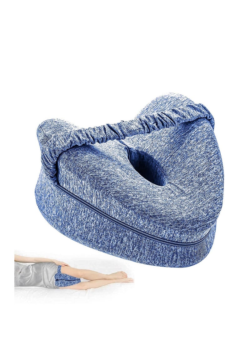 Excefore Knee Pillow for Side Sleepers with Elastic Strap, Memory Foam Leg Pillow, Ideal for Spine Alignment, Hip, Back & Joint Pain Relief , for Better Sleeping with Breathable & Washable Cover - Image 1