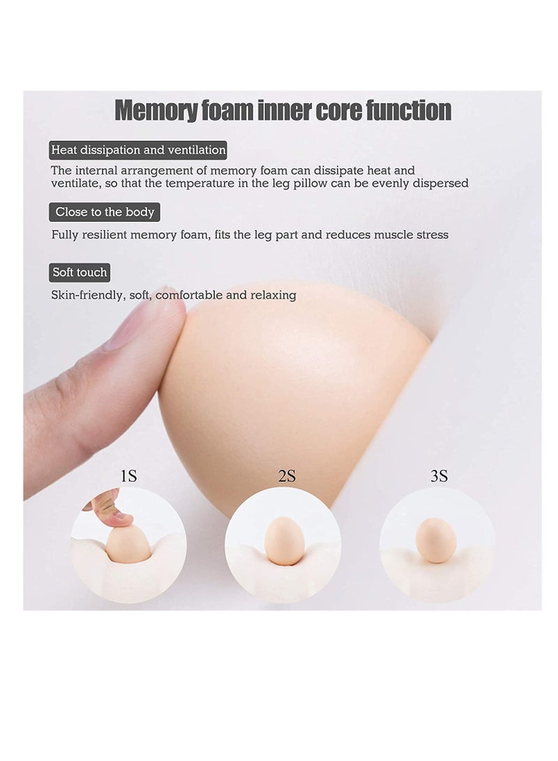 Excefore Knee Pillow for Side Sleepers with Elastic Strap, Memory Foam Leg Pillow, Ideal for Spine Alignment, Hip, Back & Joint Pain Relief , for Better Sleeping with Breathable & Washable Cover - Image 5