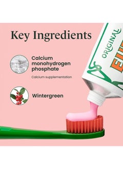 Euthymol EUTHYMOL Original Toothpaste (3.7fl oz*3, Pack of 3) - Fluoride-Free Toothpaste for Sensitive Teeth & Gum. Bad Breath, Cavity Prevention, 12-Hour Long Lasting Freshness with Wintergreen  - Image 4