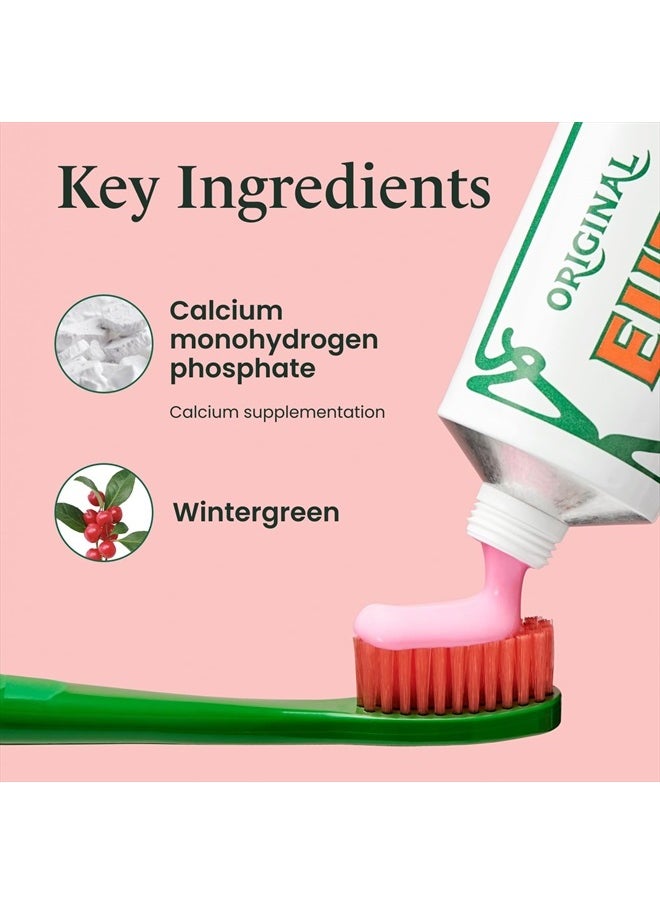 Euthymol EUTHYMOL Original Toothpaste (3.7fl oz*3, Pack of 3) - Fluoride-Free Toothpaste for Sensitive Teeth & Gum. Bad Breath, Cavity Prevention, 12-Hour Long Lasting Freshness with Wintergreen  - Image 4