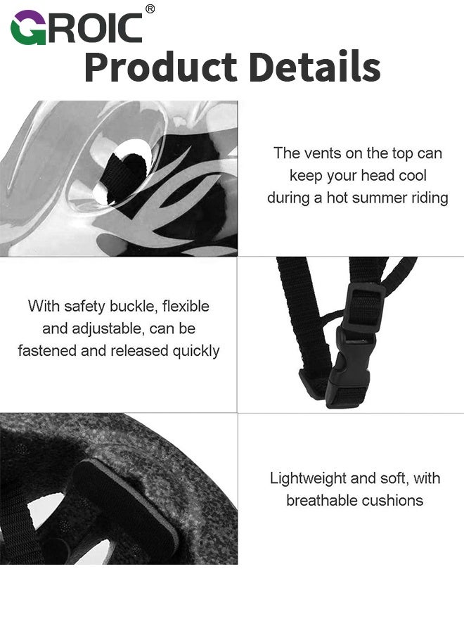 GROIC Kids Protective Gear Adjustable Protective Helmet,Kids Helmet Knee Elbow Pads Wrist Guard Sport Protective Gear Adjustable Scooter Skateboard Roller Bike Skate Cycling Safety Set - Black - Image 2
