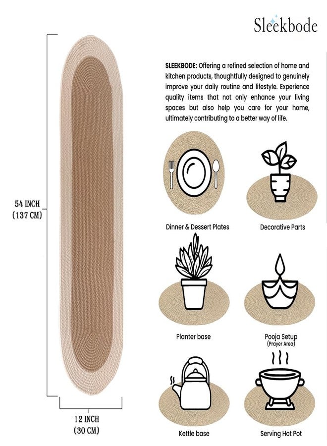 SLEEKBODE Dining Table Runner for 6 Seater | Table Runners for Living Room | Cotton Runner for Centre Table | Side Table Cover | Runner for Dining | Home Center Table Runner (137 X 30 Centimeter) - Image 2