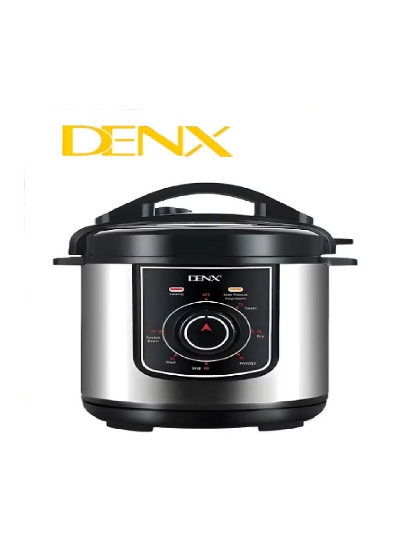 دينكس طنجرة ضغط كهربائية، سعة 8 لترات - 1300 واط، طهي سريع، وعاء داخلي بسماكة 1.8 مم، خاصية الحفاظ على الحرارة وإعادة التسخين، قفل أمان، كوب قياس وملعقة أرز مرفقان - Image 3