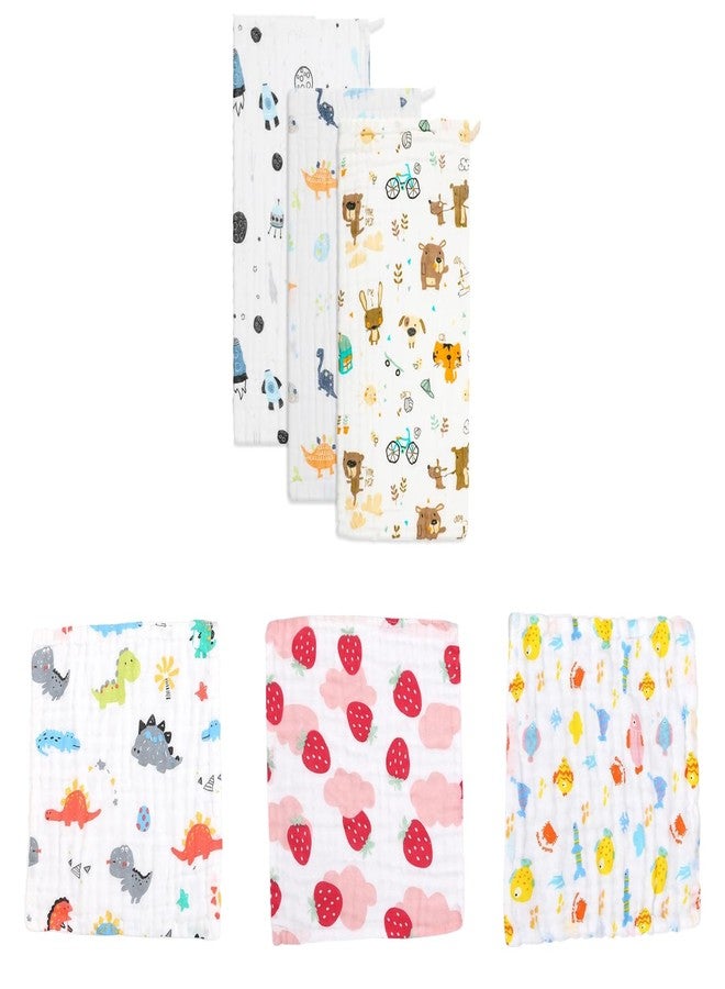 TERI BERI Muslin Cotton Face Towels, Burp Cloths and Bath Towels for Newborn Baby Extra Soft and Absorbent Muslin Combo Pack for Infants Toddlers Boys Girls (3 Burp Cloth + 3 Hanky) - Image 1