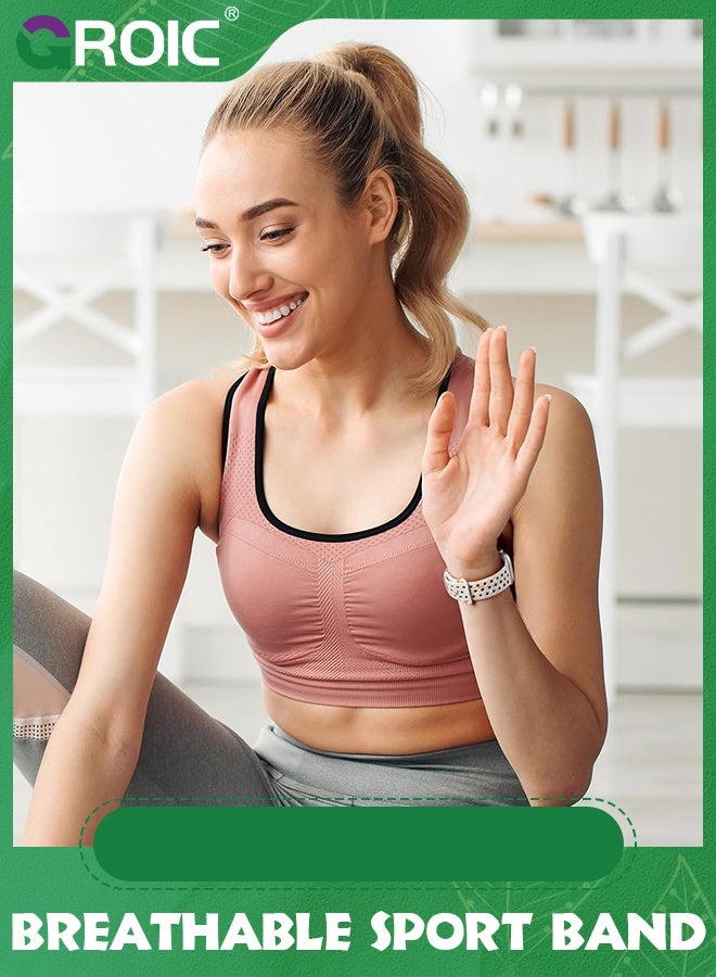 GROIC حزام رياضي قابل للتنفس متوافق مع حزام ساعة آبل 44مم 45مم 42مم 49مم للنساء والرجال، سوار سيليكون ناعم مضاد للماء لسلسلة ساعة iWatch 9 8 7 6 SE 5 الترا 4 3 2 1 - Image 5