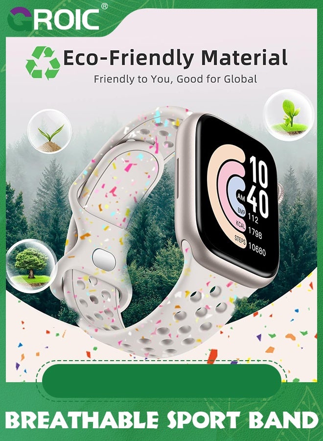 GROIC حزام رياضي قابل للتنفس متوافق مع حزام ساعة آبل 44مم 45مم 42مم 49مم للنساء والرجال، سوار سيليكون ناعم مضاد للماء لسلسلة ساعة iWatch 9 8 7 6 SE 5 الترا 4 3 2 1 - Image 3