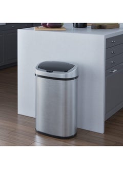Generic Sensorcan  13 Gallon Battery-FREE Automatic Sensor Kitchen Trash Can with Power Adapter Oval Shape Stainless Steel Garbage Bin with AC Plug  - Image 4