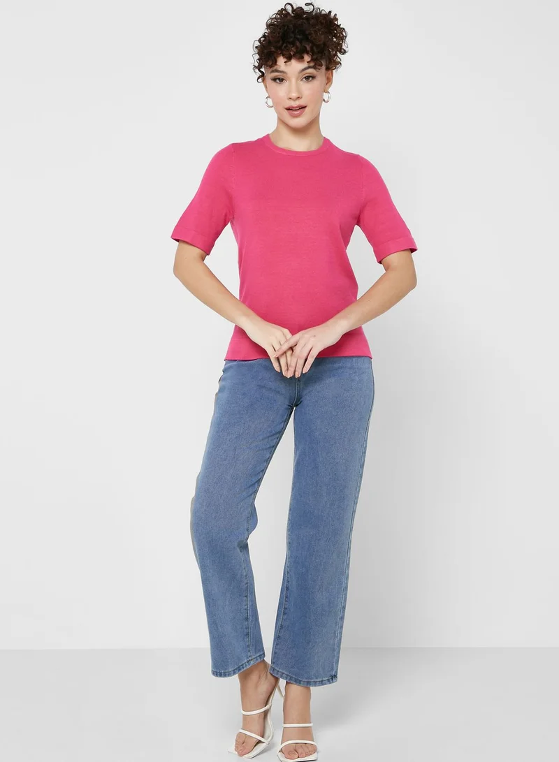 VERO MODA Round Neck Knitted T-Shirt