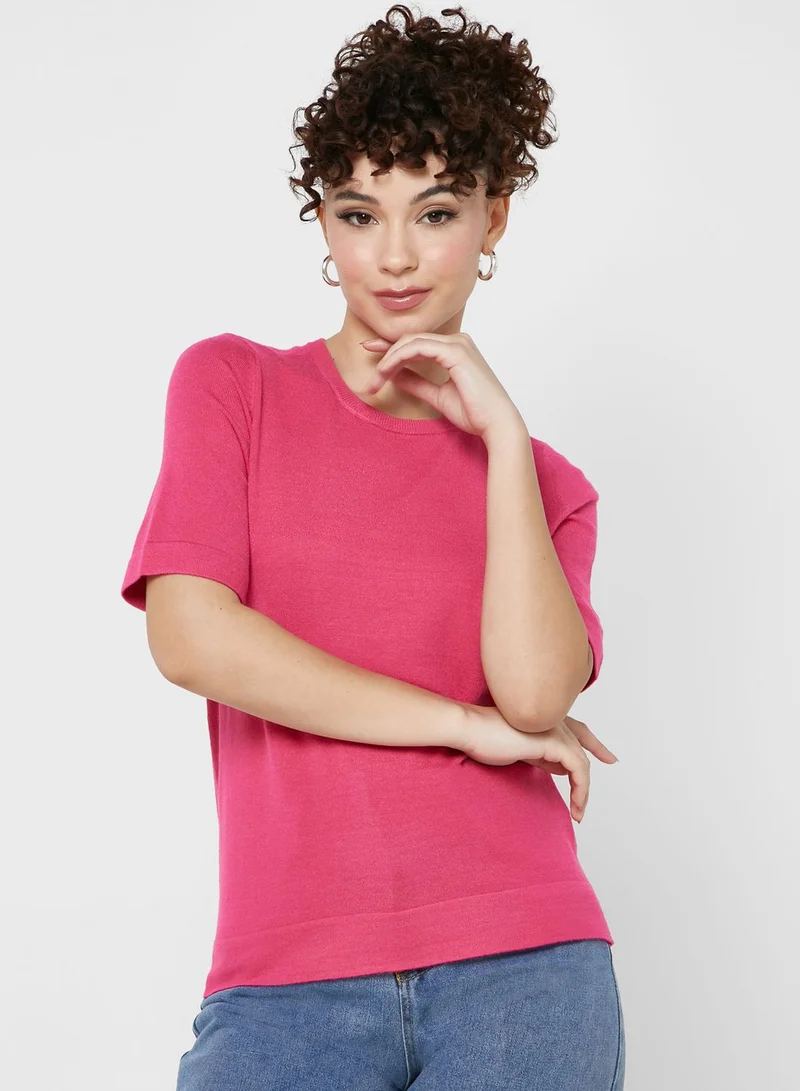 VERO MODA Round Neck Knitted T-Shirt