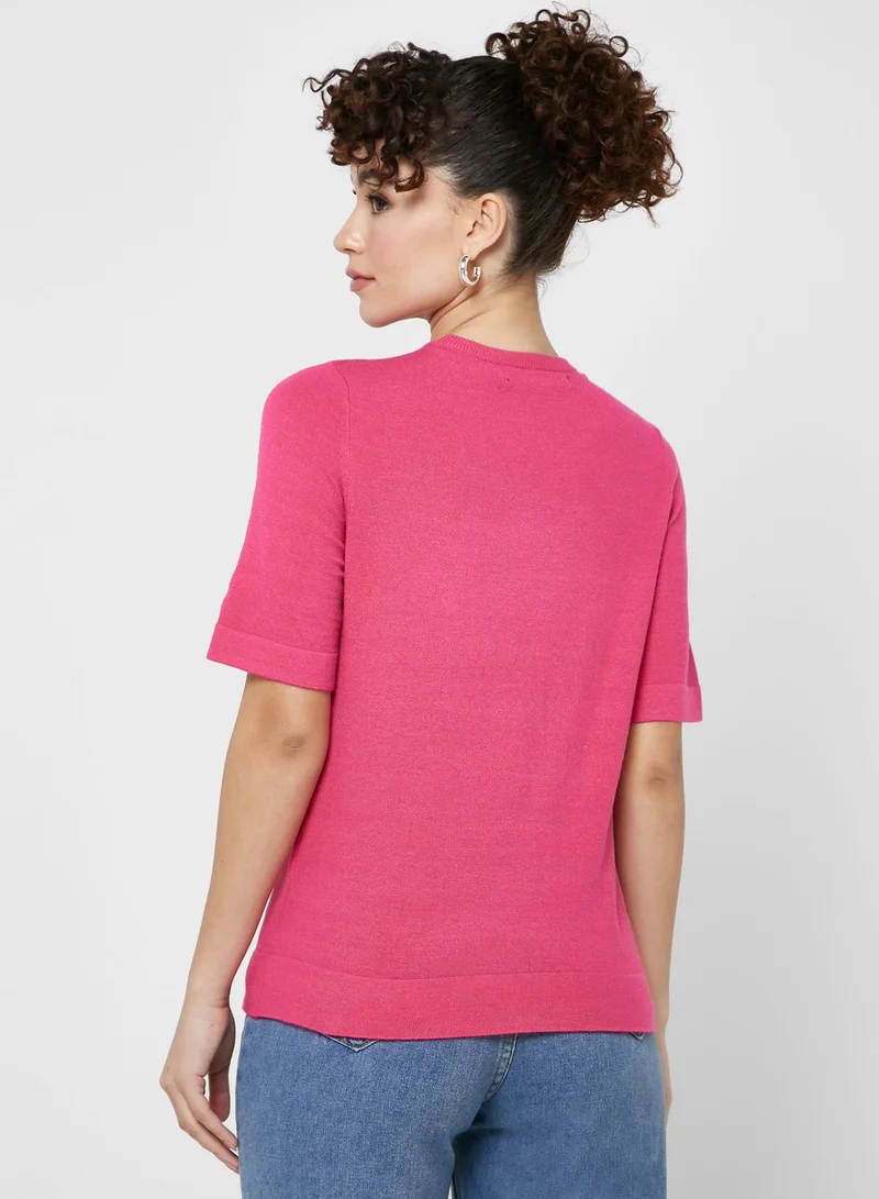 VERO MODA Round Neck Knitted T-Shirt