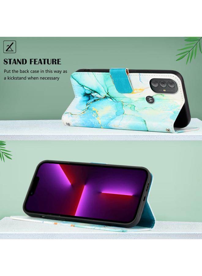 اس-توب جراب لهاتف Motorola Moto G Power 2022 PT003 جراب هاتف جلدي قابل للطي بنمط رخامي - Image 3