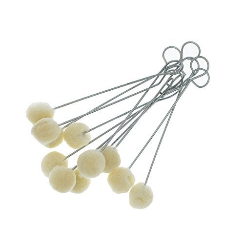 YOKIND 50 Pieces Wool Daubers Ball Brush Leather Dye Dauber Dyeing Applicator with Metal Handle for DIY Crafts Projects - Image 1