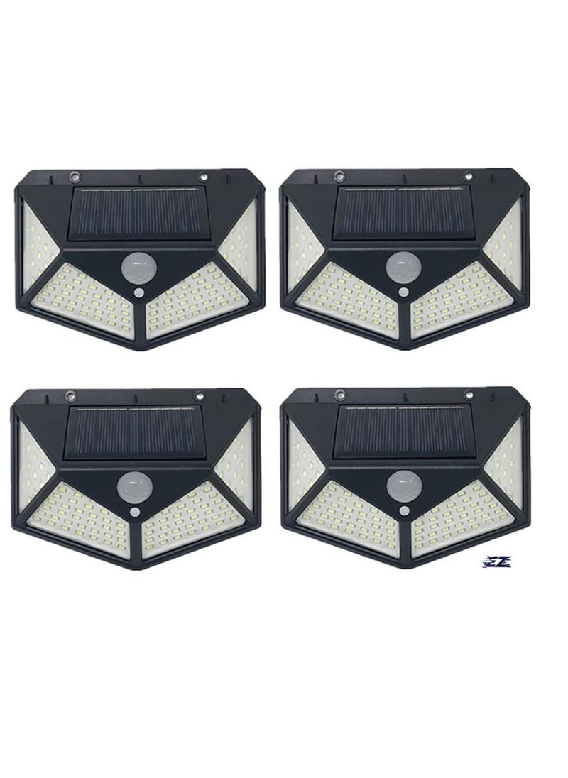 ELTRAZONE NEW Garden Solar Lights with 100 LEDs & 3 Modes – IP65 Waterproof Outdoor Light with 270° Lighting, Motion Sensor – Perfect for Backyard, Fence, Patio, and Front Door (4 Packs) - Image 1