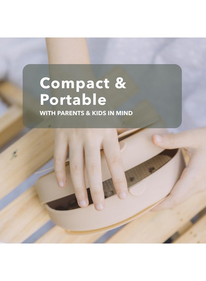 Miniware Baby Travel Plate with Suction - Foldable Silicone Baby Travel Essential to Promote Self-Feeding - Dishwasher Safe, BPA Free, Silicone Baby Plate for On The Go - Almond Butter Silifold - Image 5