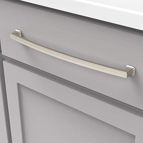Hickory Hardware 1 Pack Solid Core Kitchen Cabinet Pulls, Luxury Cabinet Handles, Hardware for Doors & Dresser Drawers, 12 Inch Hole Center, Satin Nickel, Bridges Collection - Image 5