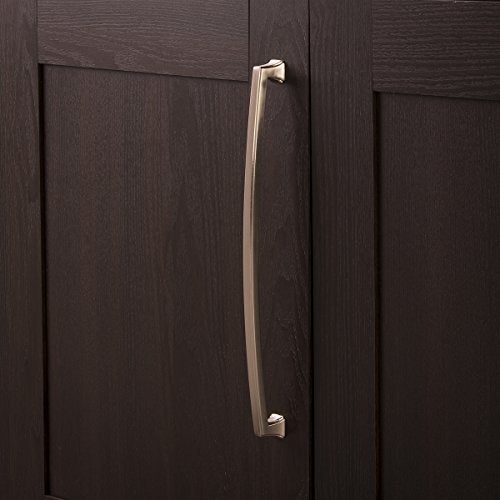 Hickory Hardware 1 Pack Solid Core Kitchen Cabinet Pulls, Luxury Cabinet Handles, Hardware for Doors & Dresser Drawers, 12 Inch Hole Center, Satin Nickel, Bridges Collection - Image 3