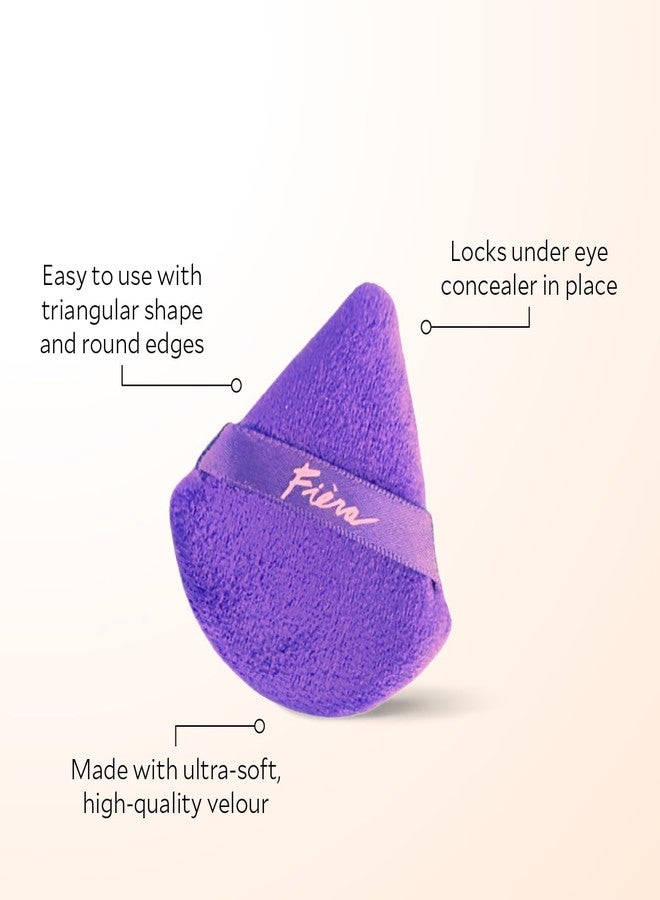 FIÈRA Triangular Velour Powder Puff for Face Makeup – Soft Luxury Puff for Loose & Pressed Powder, Under Eye & T-Zone Application – Flawless, Precise & Portable Makeup Tool - Image 3