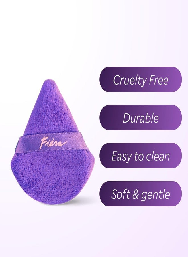 FIÈRA Triangular Velour Powder Puff for Face Makeup – Soft Luxury Puff for Loose & Pressed Powder, Under Eye & T-Zone Application – Flawless, Precise & Portable Makeup Tool - Image 2