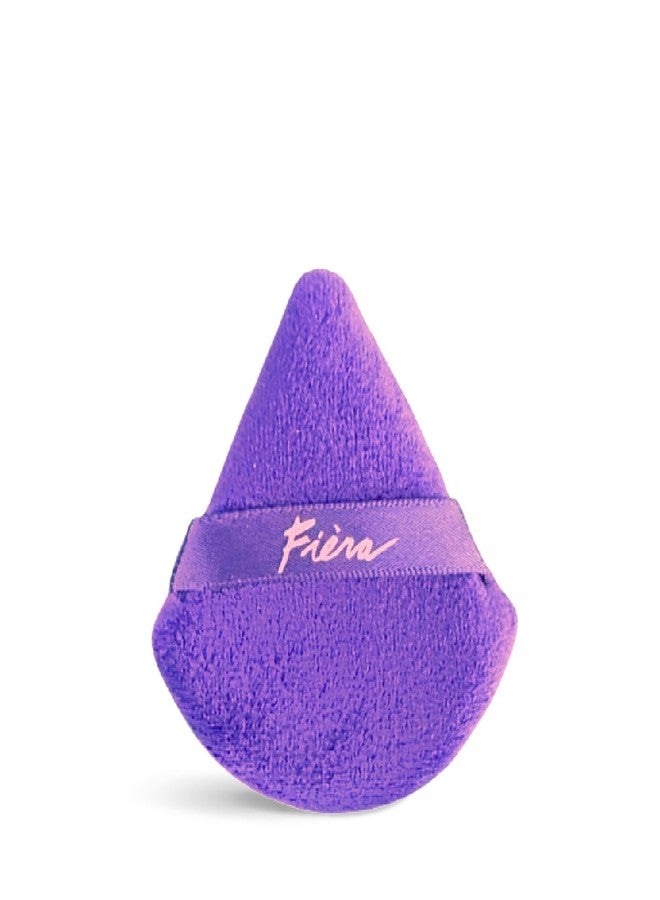 FIÈRA Triangular Velour Powder Puff for Face Makeup – Soft Luxury Puff for Loose & Pressed Powder, Under Eye & T-Zone Application – Flawless, Precise & Portable Makeup Tool - Image 1