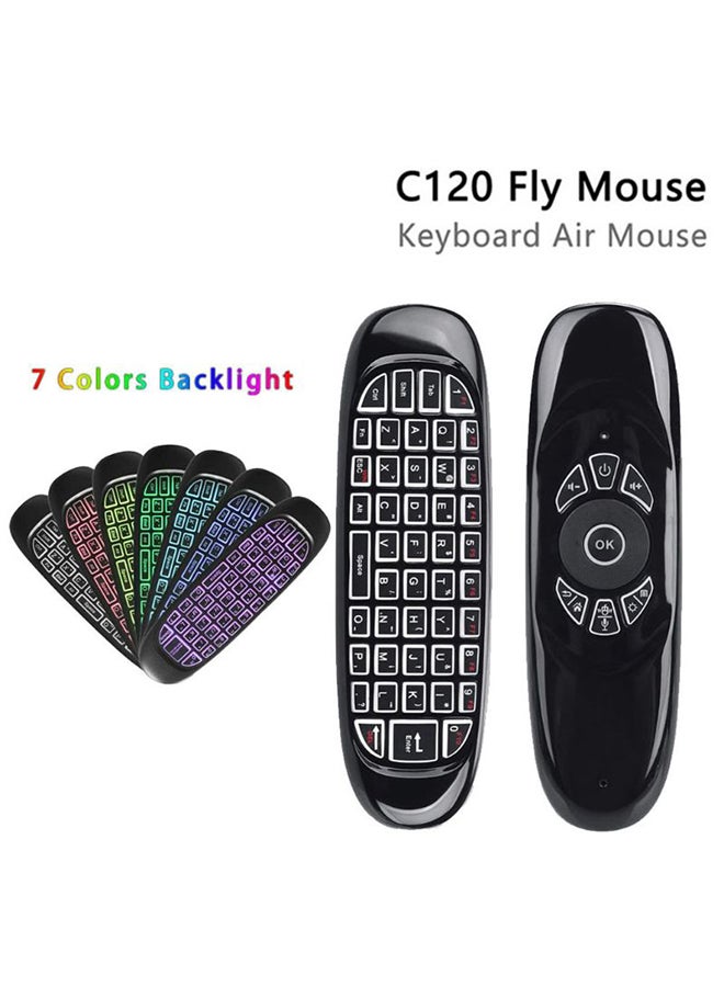 C120 RGB 7 Color Backlight Fly Air Mouse Wireless Backlit Keyboard G64 Rechargeable 2.4G Smart Remote control for Android Tv Box Keyboard Accessories - Image 2