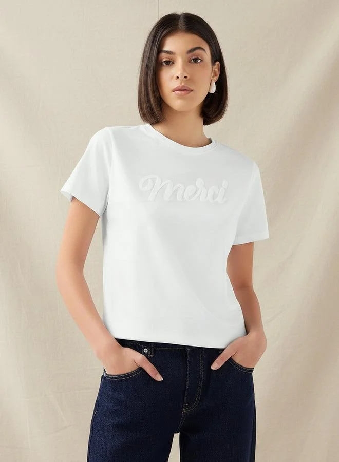 Splash FAV Regular Fit Cotton T shirt with Varsity Print