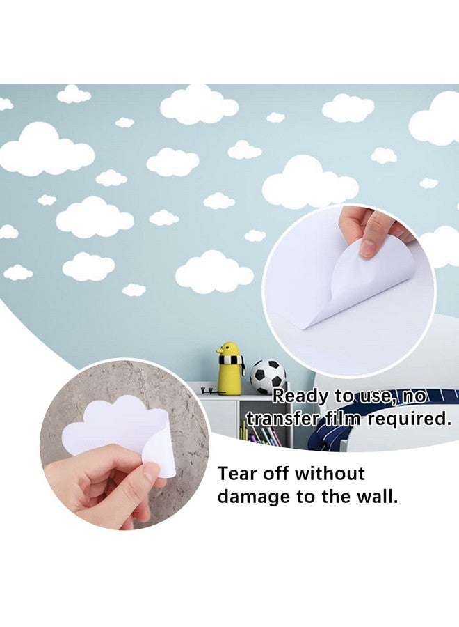 CUGBO 31Pcs Big Clouds Vinyl Wall Decals Diy Wall Sticker Removable Wall Art Decor 410 Inch For Living Room Nursery Kids Room(White) - Image 5