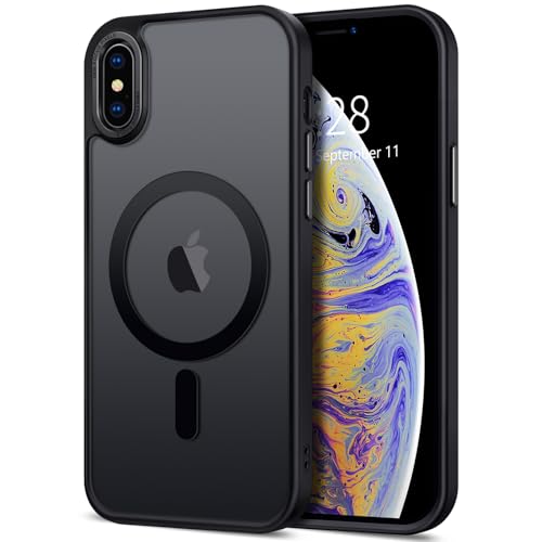 Hython Case for iPhone Xs Max Case Magnetic Translucent Matte Phone Cases 6.5" [Compatible with MagSafe] Thin Slim Fit Shockproof Bumper Hard Protective Cover for Women Men Girls, Frosted Black - Image 1