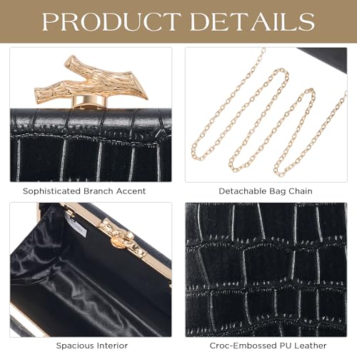 CHUNLI Clutch Purses for Women Evening/Wedding Chic Woven Bag Formal PU Leather Purse Designer Handbags for Women - Image 3