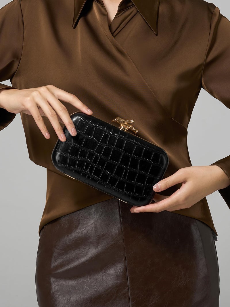 CHUNLI Clutch Purses for Women Evening/Wedding Chic Woven Bag Formal PU Leather Purse Designer Handbags for Women - Image 5