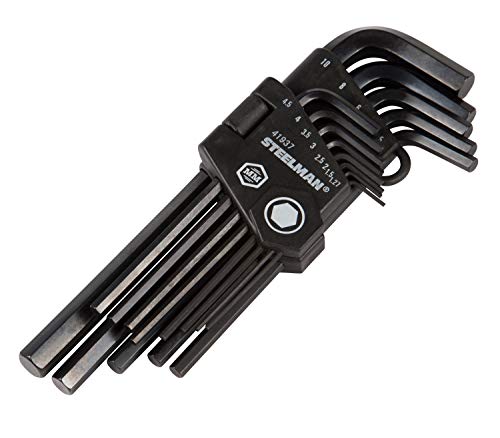 Steelman 13-Piece Long Arm Hex Key Wrench Set, Metric (MM), Extended Length Driver Shafts for Long Reach, Chamfered Ends, Durable Steel Resists Distortion - Image 1