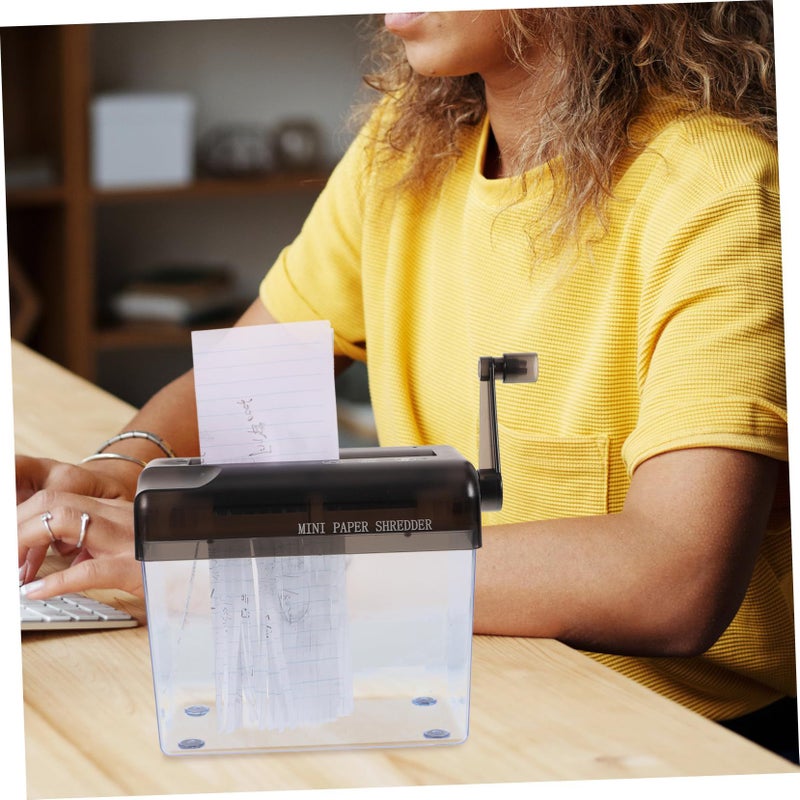 Compact Mini Manual Paper Shredder Lightweight Portable Home Office Use - Image 4