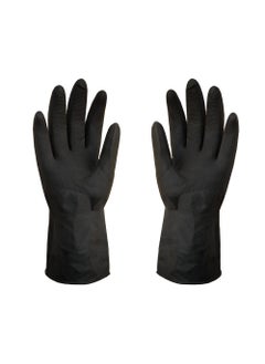 Auto E-Shopping Auto EShopping Cleaning Hand Gloves Hand Work Safety Polymer Coated Non Slip Gloves Free Size Black 