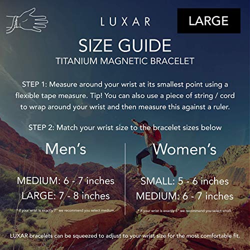 LUXAR Men's/Women's Magnetic Therapy Bracelet | Sophisticated Solid Titanium Bangle with Rare-Earth Neodymium Magnets (Black | Large) - Image 5