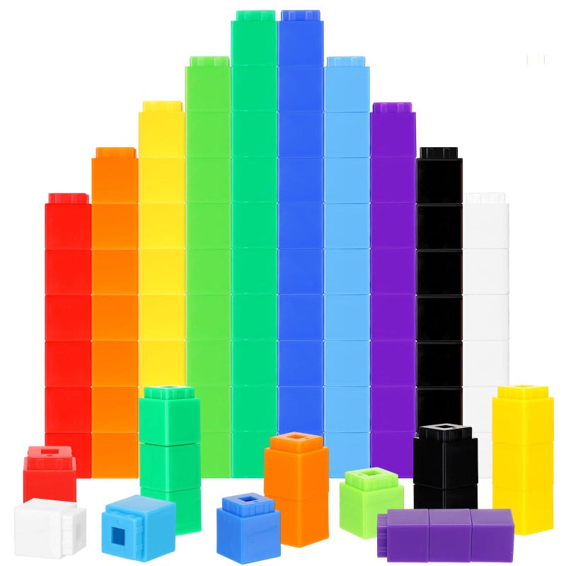 Jenaai 1000 Pieces Linking Counting Cubes Plastic Counting Blocks Colorful Math Cubes Math Manipulatives Classroom Learning Supplies for Preschool Activities Boys GirlsSimple Style - Image 2
